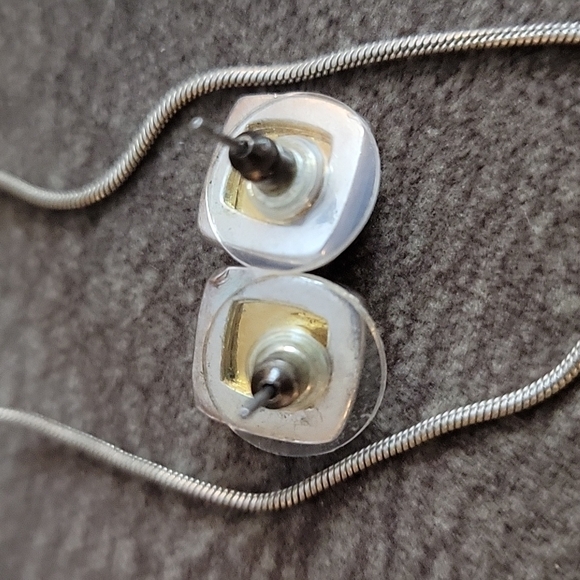 Vtg PHD Minimalist Geometric Square Chain Necklace Earrings Set - Picture 4 of 8